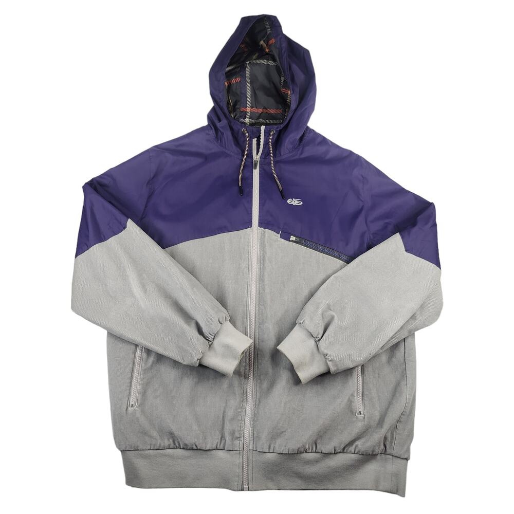Vintage Y2k Nike Jacket Mens XXL Purple Gray Corduroy 6.0 Full Zip Hooded 2000s